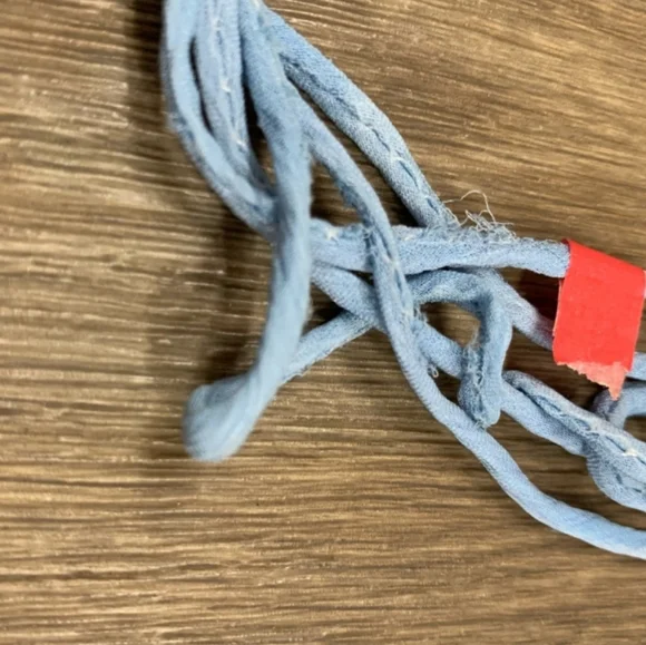 New Gypsy 05 Tie Dye Crinkle Open Back Tassel Lined Sheer Dress in ASAL SEA - Picture 4 of 5